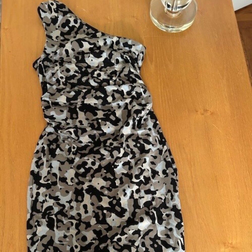 Victoria's Secret one shoulder bra top dress - gray camo pattern - Size Small